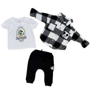 Disney Mickey Mouse Little Explorers T-Shirt - White and Black